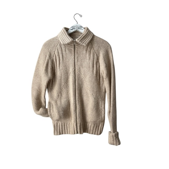Sweaters - Vintage 100% Pure Wool Zip Front Sweater Made in Hong Kong, Size M